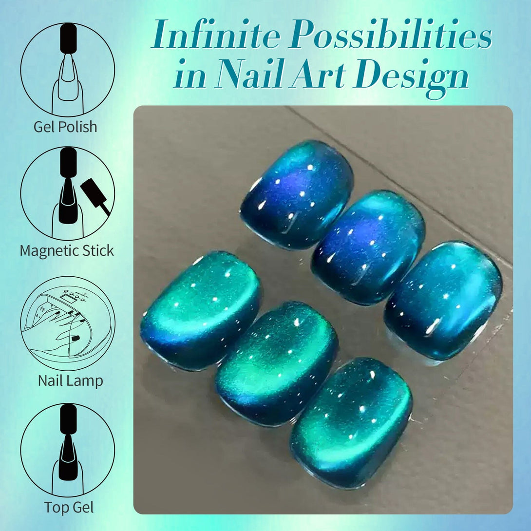 Sea Blue Cat Magnetic Gel Polish 15ml Gel Nail Polish BORN PRETTY 