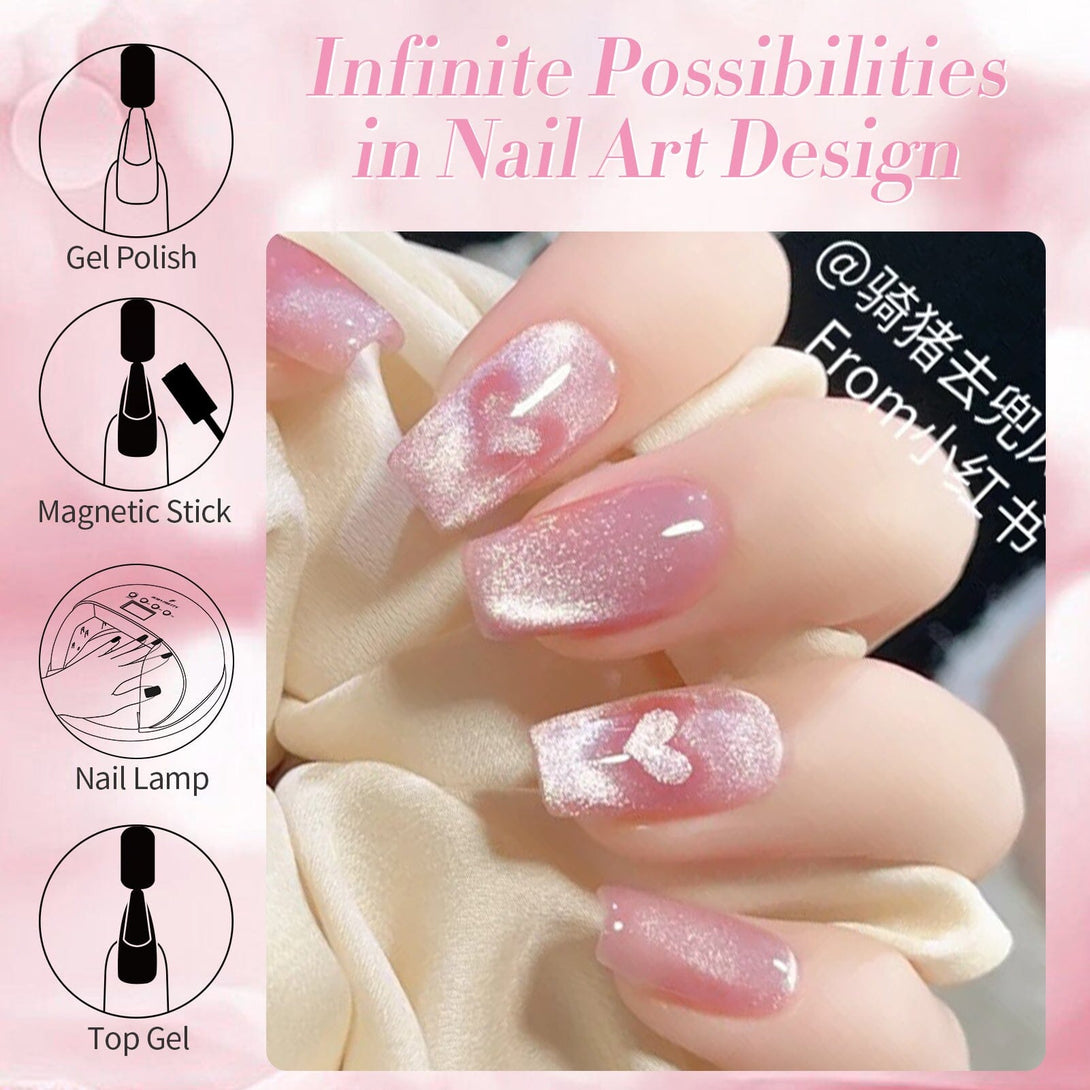 Jelly Pink Cat Magnetic Gel Polish 15ml Gel Nail Polish BORN PRETTY 