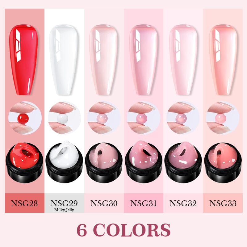 Jelly Non Stick Hand Extension Nail Gel 15ml Extension Nail Gel BORN PRETTY 6 Colors (NSG28-NSG33) 