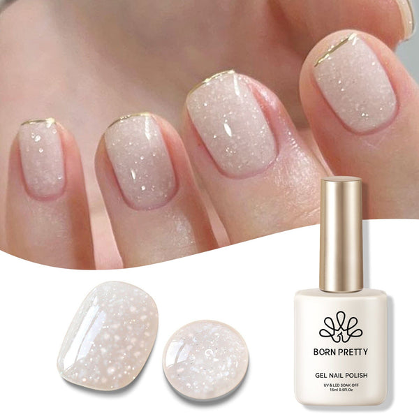 Nude Snow Glitter Jelly Gel Polish 15ml Gel Nail Polish BORN PRETTY 