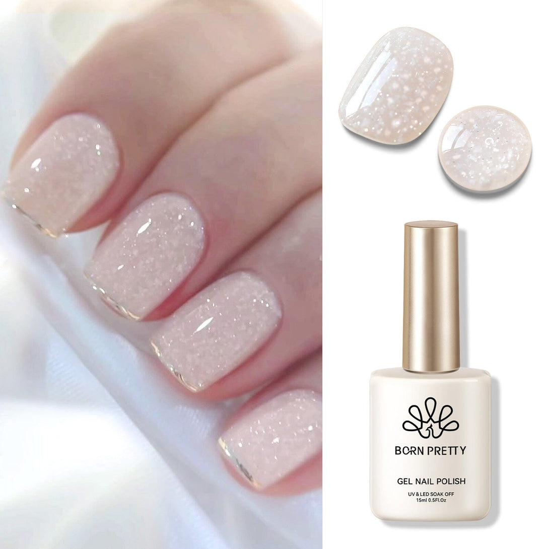 Nude Snow Glitter Jelly Gel Polish 15ml Gel Nail Polish BORN PRETTY 