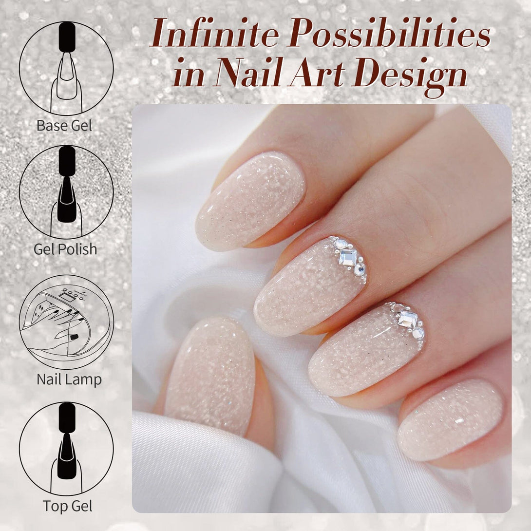 Nude Snow Glitter Jelly Gel Polish 15ml Gel Nail Polish BORN PRETTY 