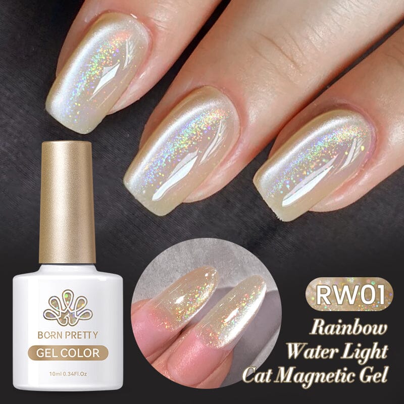 Rainbow Water Light Cat Magnetic Gel RW01 10ml Gel Nail Polish BORN PRETTY 