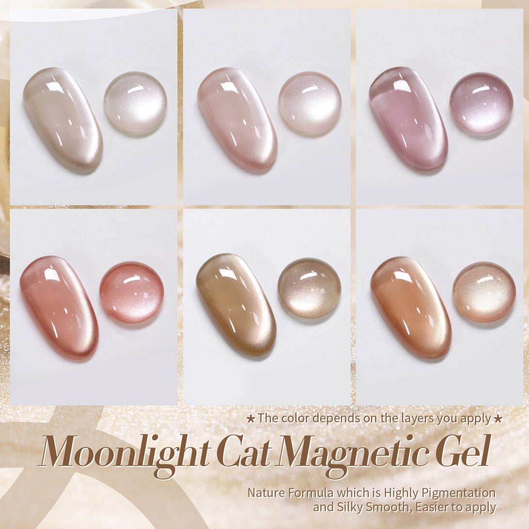 6 Colors Moonlight Cat Magnetic Gel 7ml with Magnetic Stick Gel Nail Polish BORN PRETTY 