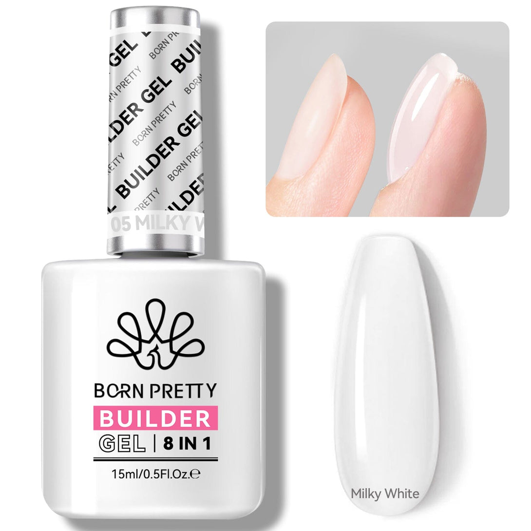 15ml 8 in 1 Builder-Gel 05 Milky White Gel Nail Polish BORN PRETTY 