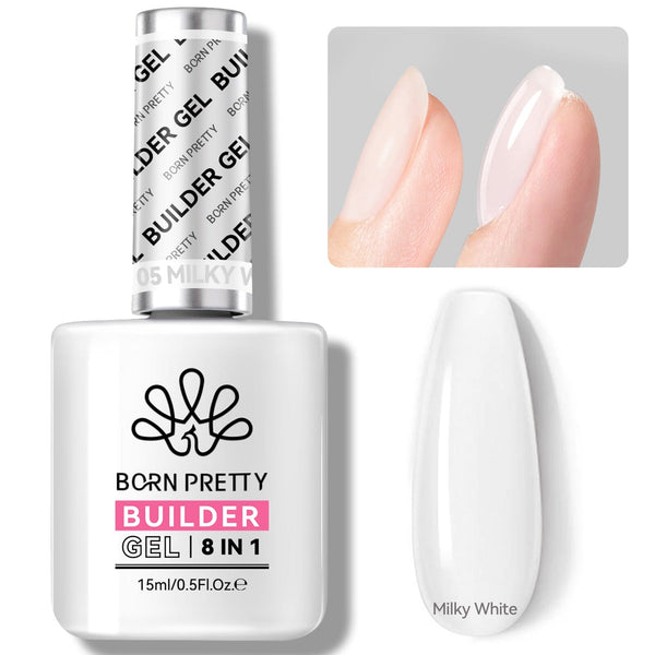 15ml 8 in 1 Builder-Gel 05 Milky White Gel Nail Polish BORN PRETTY 