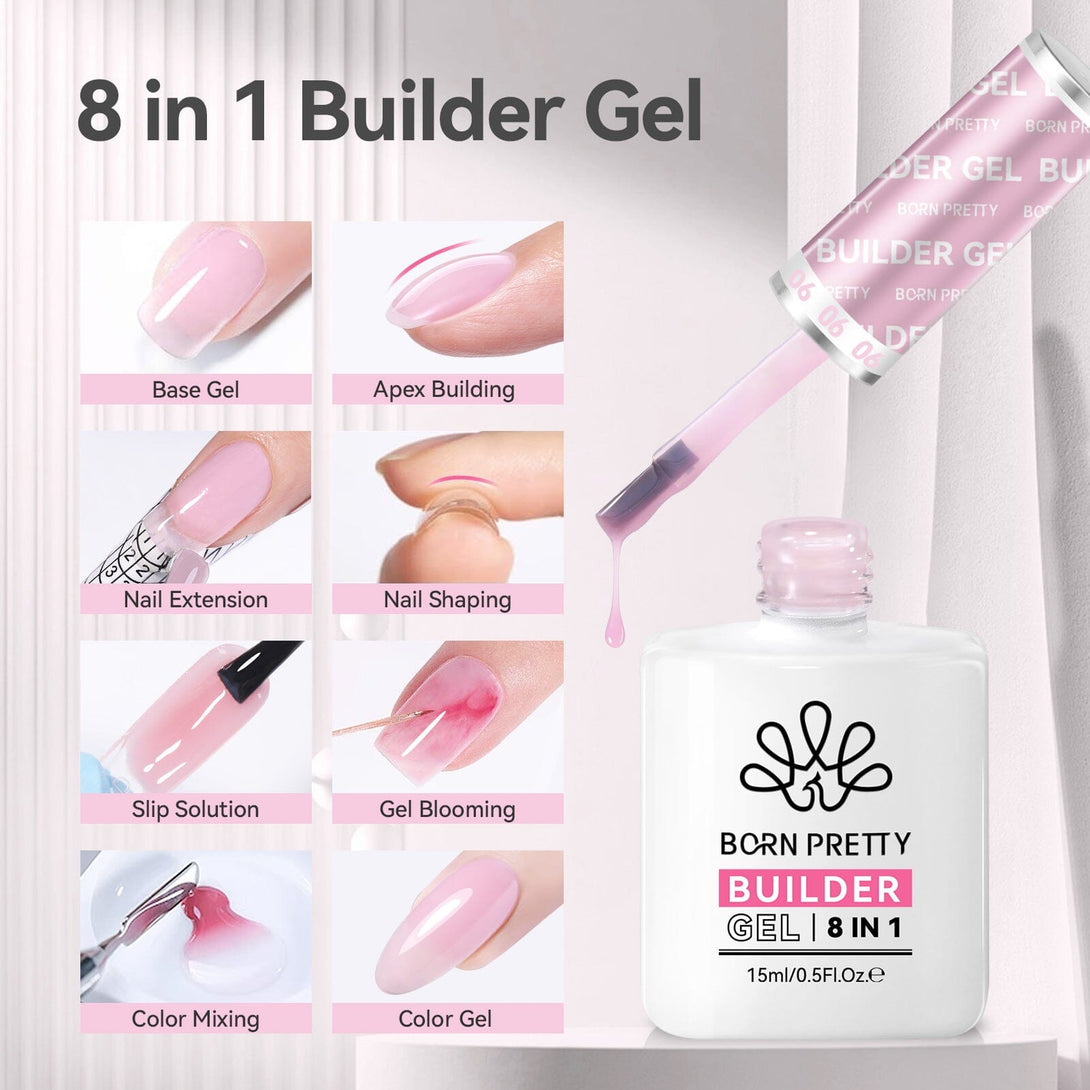 15ml 8 in 1 Builder-Gel BG06 Gel Nail Polish BORN PRETTY 