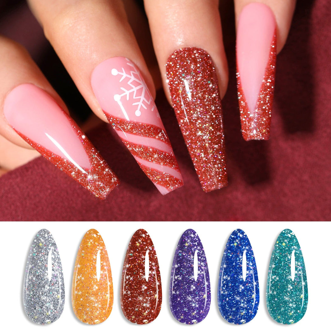 6 Colors Colorful Reflective Gel Polish Set 7ml Gel Nail Polish BORN PRETTY 