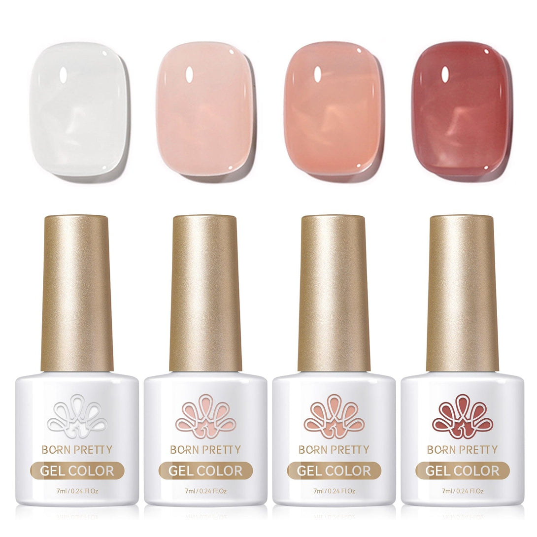 4 Colors Jelly Gel Set Peach Haze 7ml Gel Nail Polish BORN PRETTY 