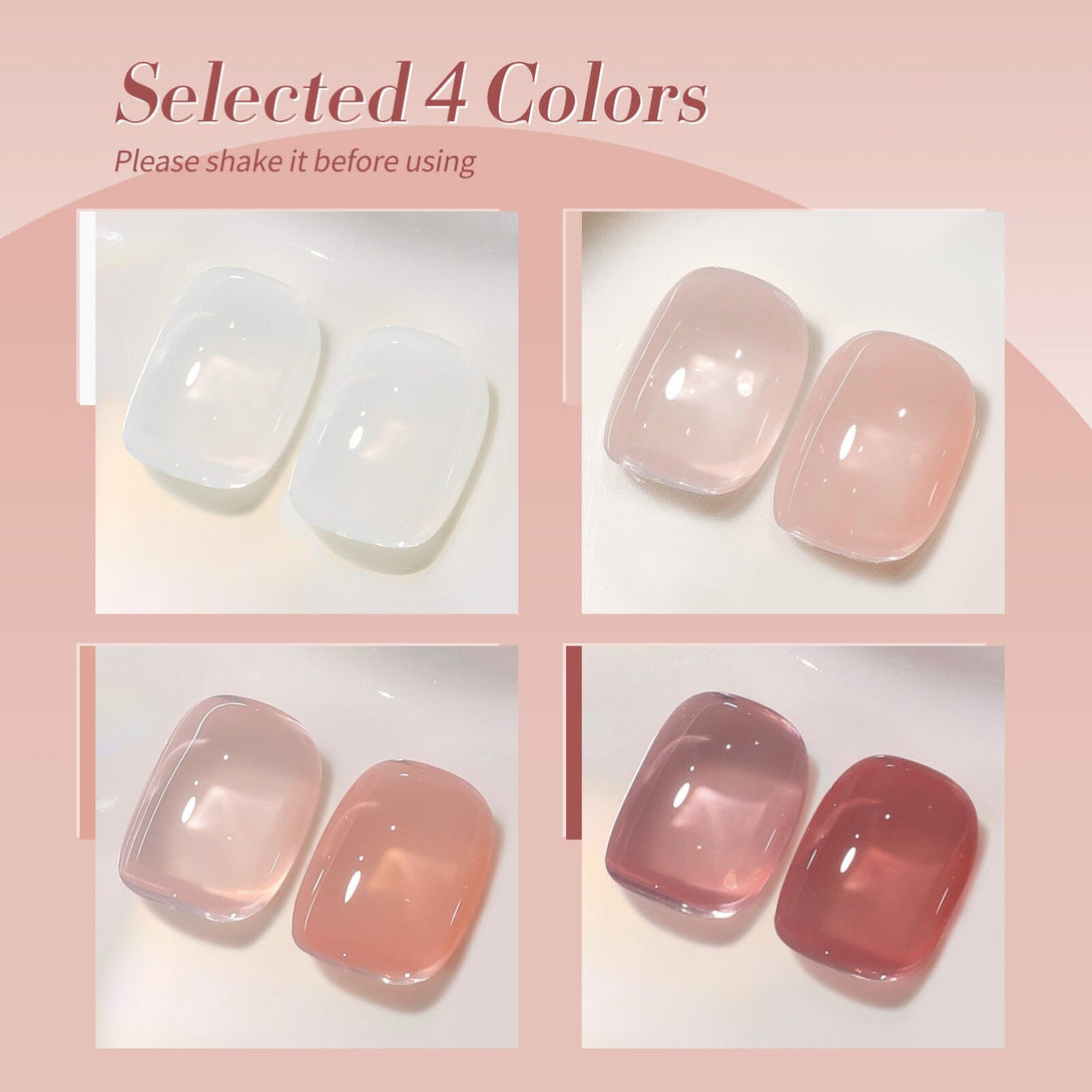 4 Colors Jelly Gel Set Peach Haze 7ml Gel Nail Polish BORN PRETTY 