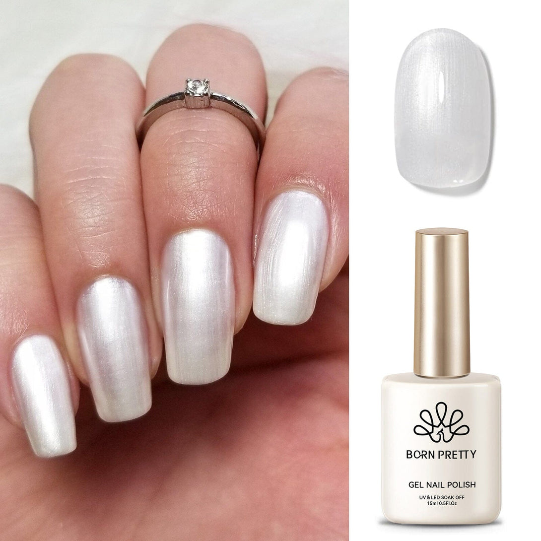 Shimmer Pearl Gel Polish Moonlit Pearl 15ml Gel Nail Polish BORN PRETTY 