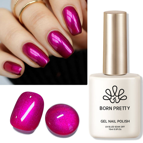 Shimmer Pearl Gel Polish Fuchsia F1ame 15ml Gel Nail Polish BORN PRETTY 