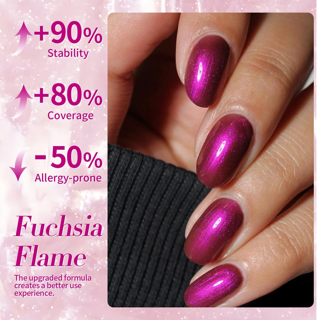 Shimmer Pearl Gel Polish Fuchsia F1ame 15ml Gel Nail Polish BORN PRETTY 