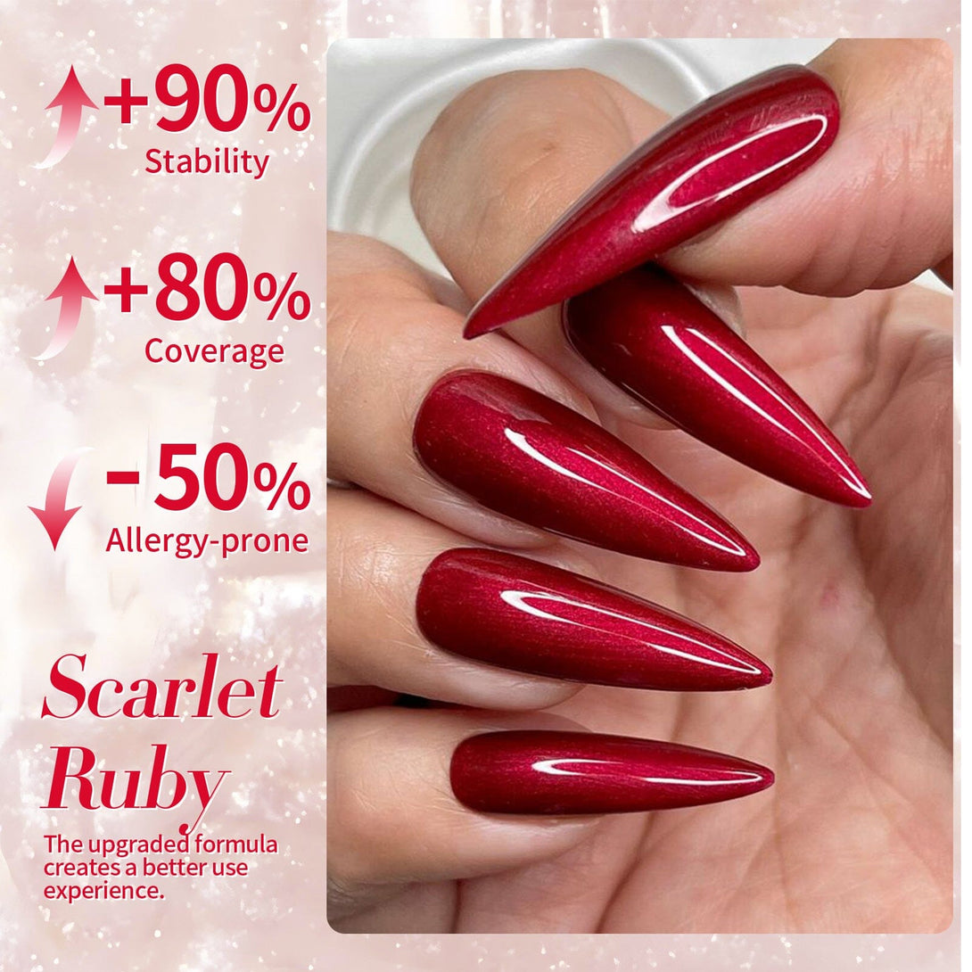 Shimmer Pearl Gel Polish Scarlet Ruby 15ml Gel Nail Polish BORN PRETTY 