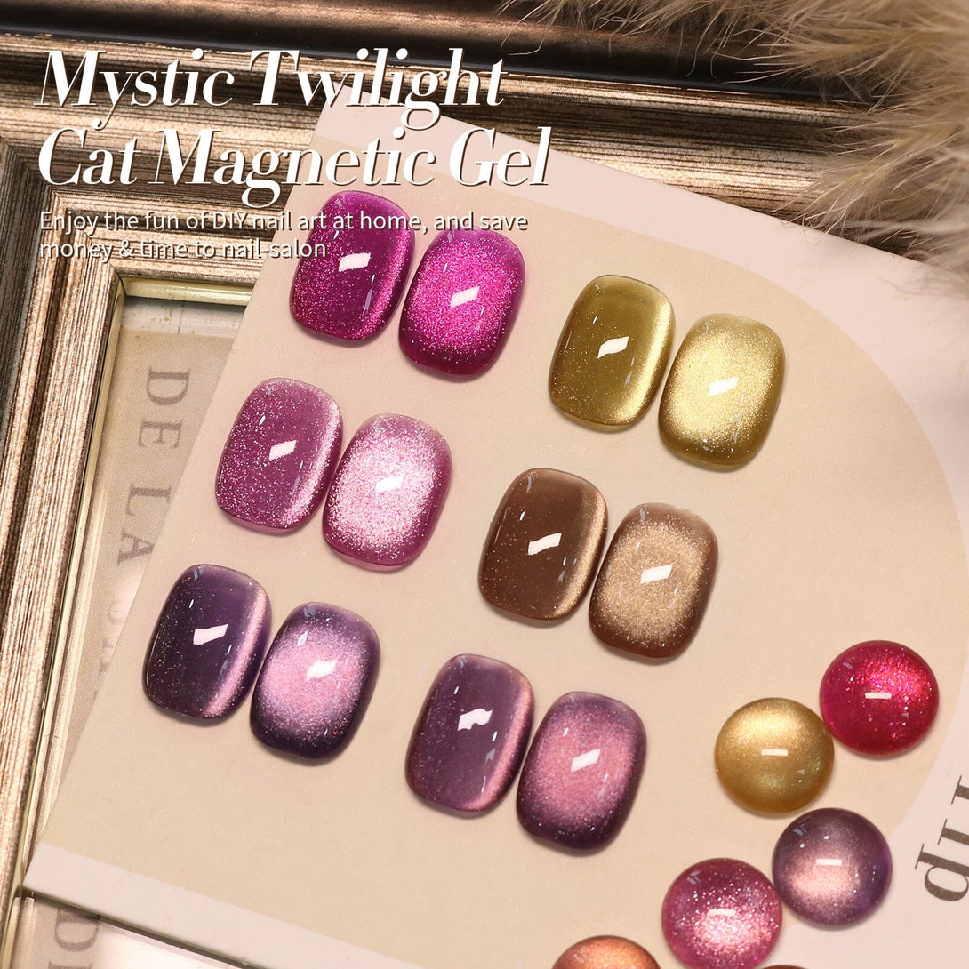 6 Colors Mystic Twilight Cat Magnetic Gel 7ml with Magnetic Stick Gel Nail Polish BORN PRETTY 