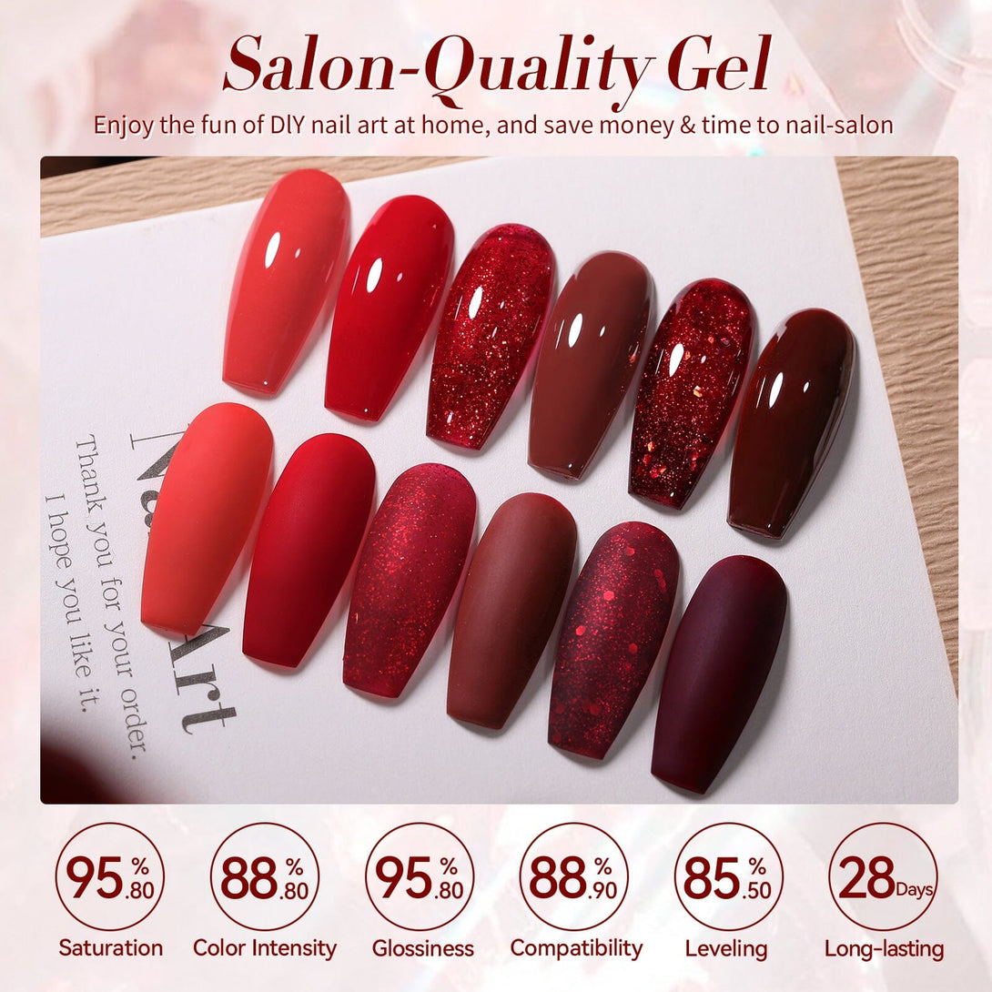 6 Colors Christmas Berry Wine Series Gel Polish Set 7ml Gel Nail Polish BORN PRETTY 