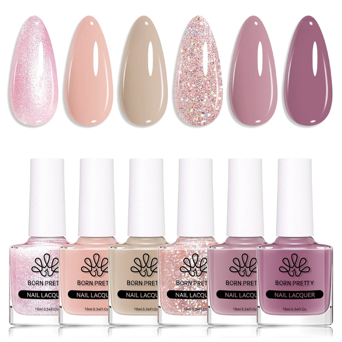 6 Colors Nude Pink Nail Polish Set 10ml Nail Polish BORN PRETTY 