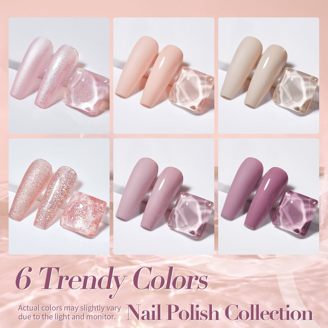 6 Colors Nude Pink Nail Polish Set 10ml Nail Polish BORN PRETTY 