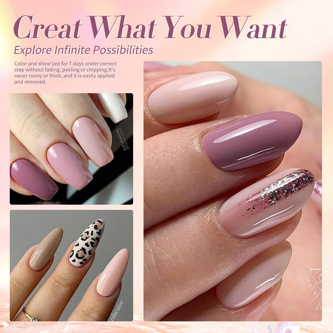 6 Colors Nude Pink Nail Polish Set 10ml BORN PRETTY 6-colors-nude-pink-nail-polish-set-10ml-born-pretty