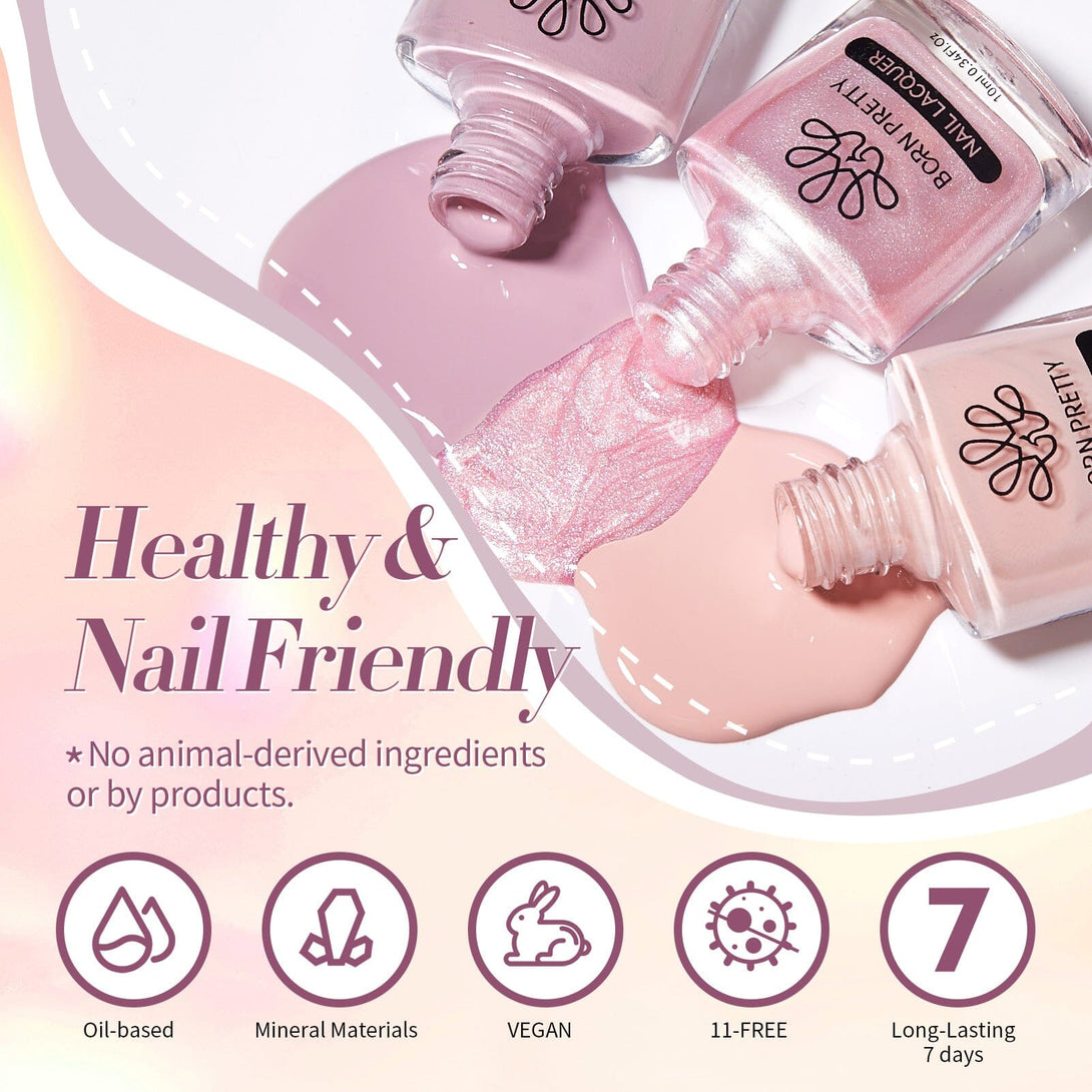 6 Colors Nude Pink Nail Polish Set 10ml Nail Polish BORN PRETTY 