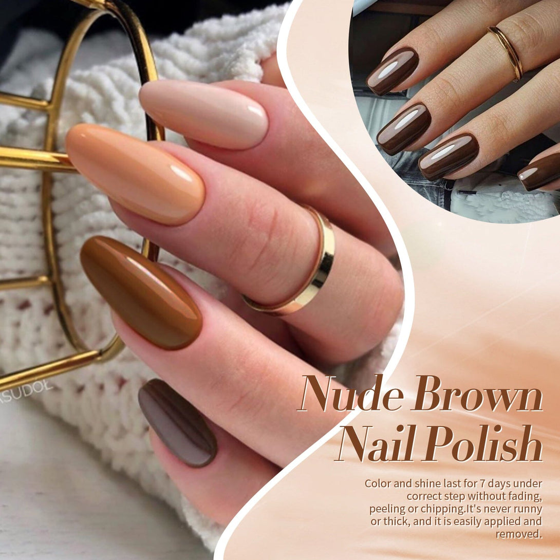 6 Colors Nude Brown Nail Polish Set 10ml Nail Polish BORN PRETTY 