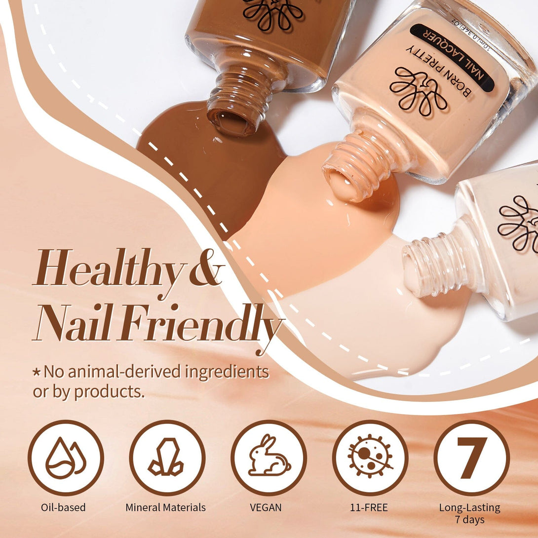 6 Colors Nude Brown Nail Polish Set 10ml Nail Polish BORN PRETTY 