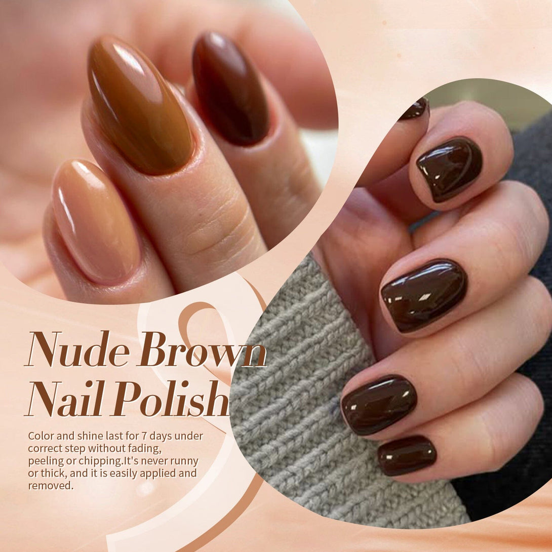 6 Colors Nude Brown Nail Polish Set 10ml Nail Polish BORN PRETTY 