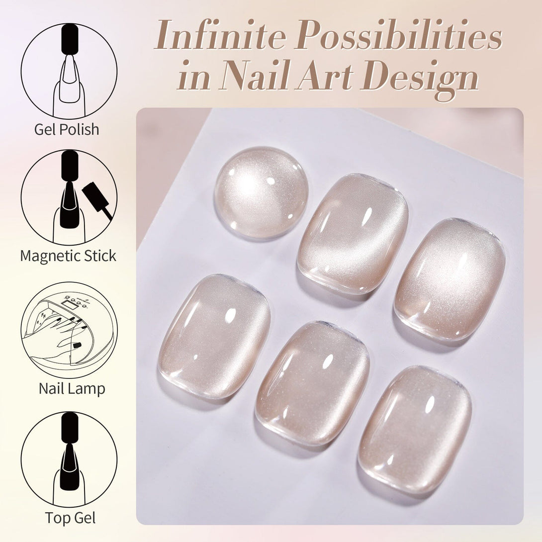 Nude Moonlight Cat Magnetic Gel Polish 15ml Gel Nail Polish BORN PRETTY 