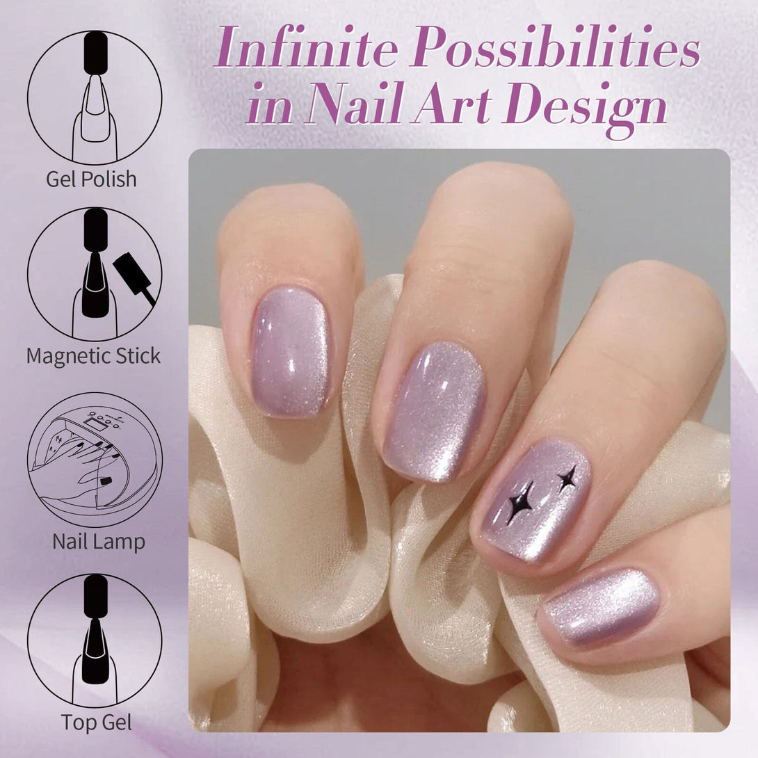 Purple Moonlight Cat Magnetic Gel 15ml Gel Nail Polish BORN PRETTY 