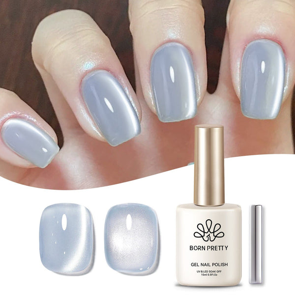 15ml Moonlight Cat Magnetic Gel - Blue Gel Nail Polish BORN PRETTY 