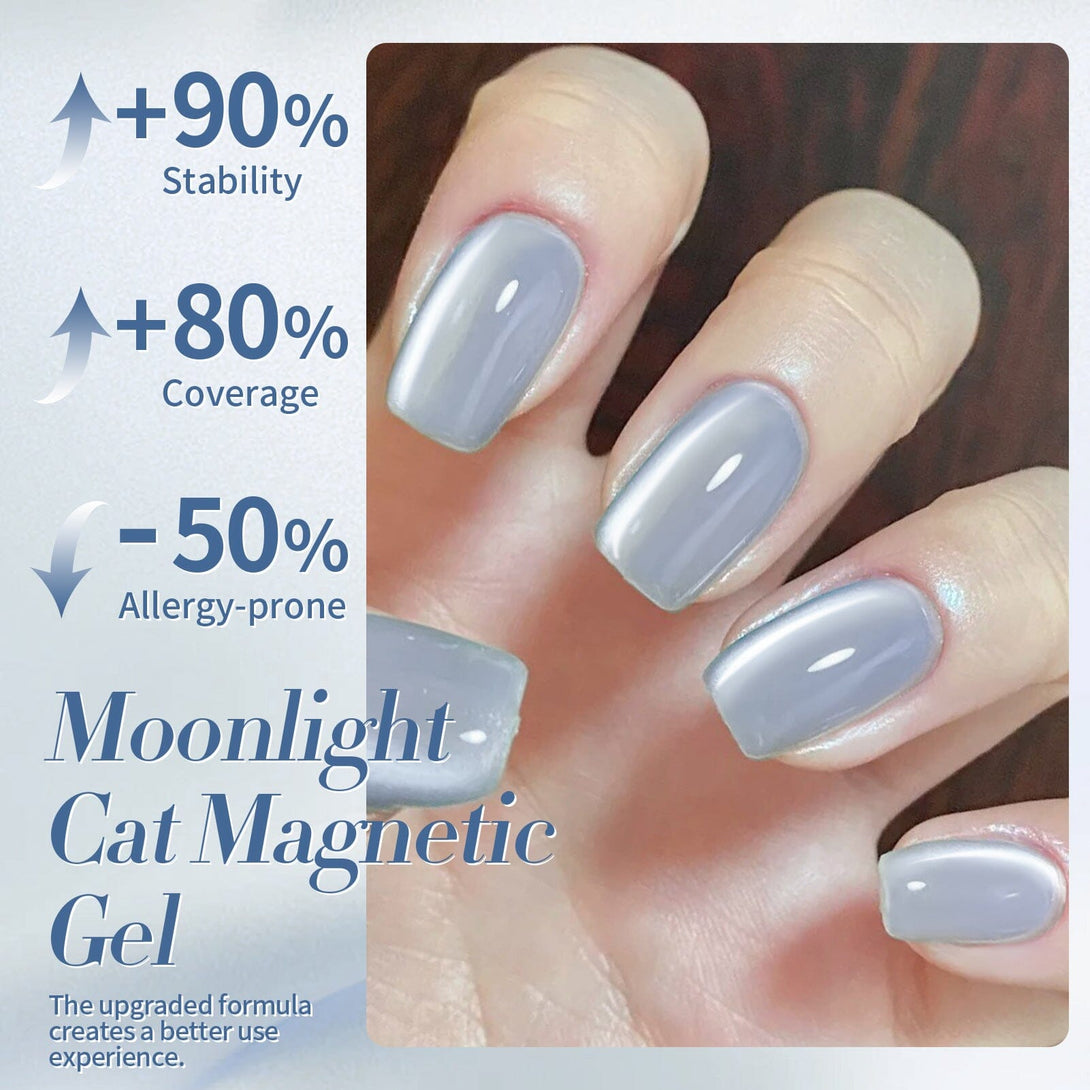 15ml Moonlight Cat Magnetic Gel - Blue Gel Nail Polish BORN PRETTY 