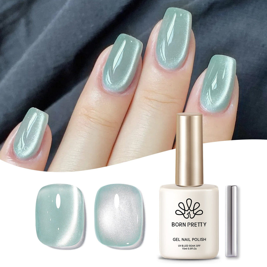 Green Moonlight Cat Magnetic Gel 15ml Gel Nail Polish BORN PRETTY 