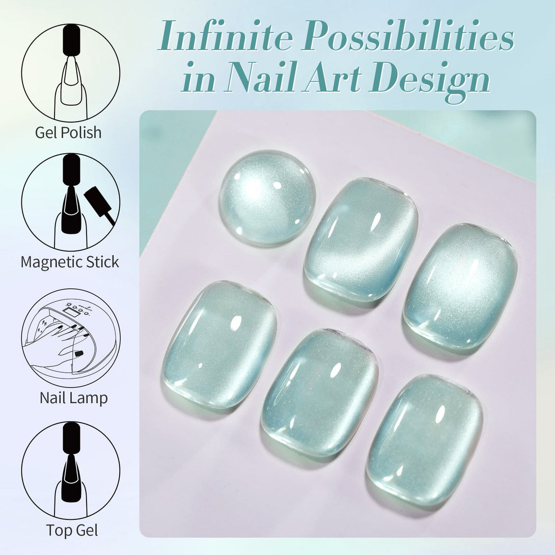 Green Moonlight Cat Magnetic Gel 15ml Gel Nail Polish BORN PRETTY 