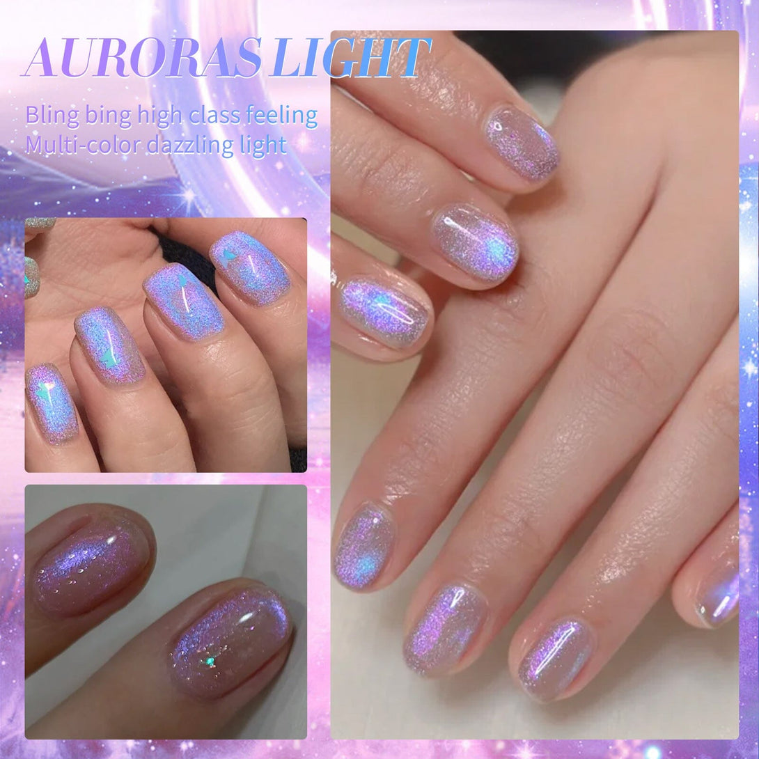 Purple Auroras Cat Magnetic Gel Polish 15ml Gel Nail Polish BORN PRETTY 