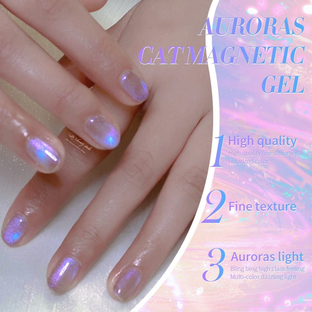 Purple Auroras Cat Magnetic Gel Polish 15ml Gel Nail Polish BORN PRETTY 