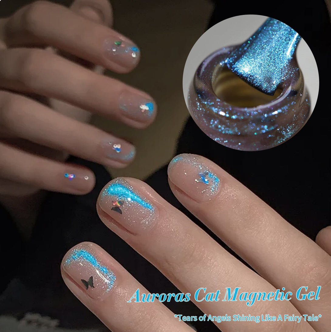 Blue Auroras Cat Magnetic Gel Polish 15ml Gel Nail Polish BORN PRETTY 