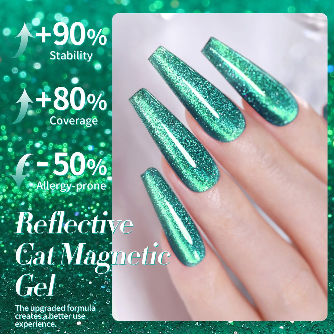 Green Reflective Cat Magnetic Gel Polish 15ml Gel Nail Polish BORN PRETTY 