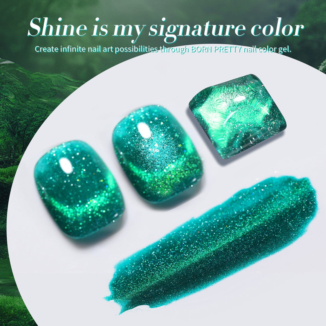 Green Reflective Cat Magnetic Gel Polish 15ml Gel Nail Polish BORN PRETTY 