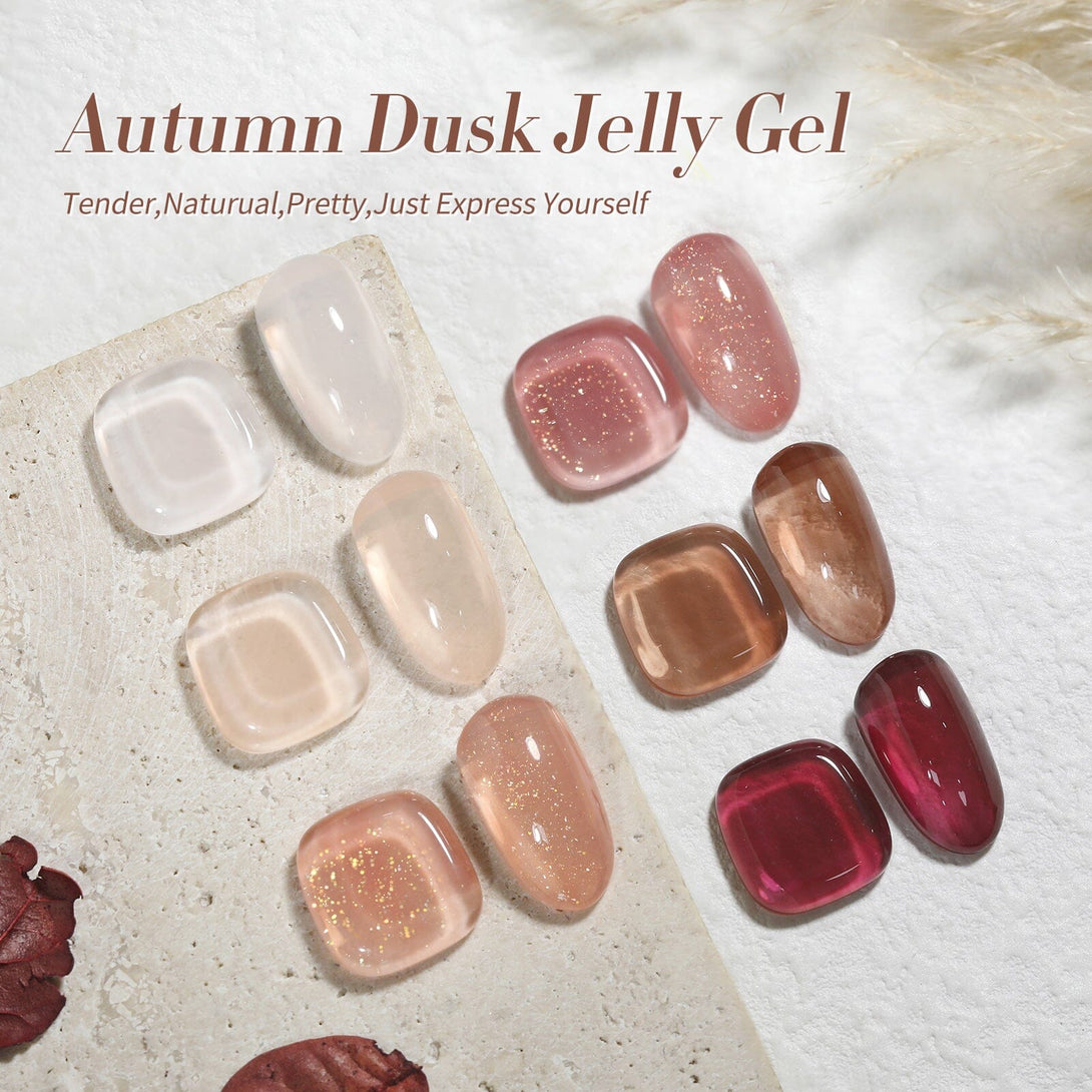 6 Colors Jelly Gel Set Autumn Dusk 7ml Gel Nail Polish BORN PRETTY 