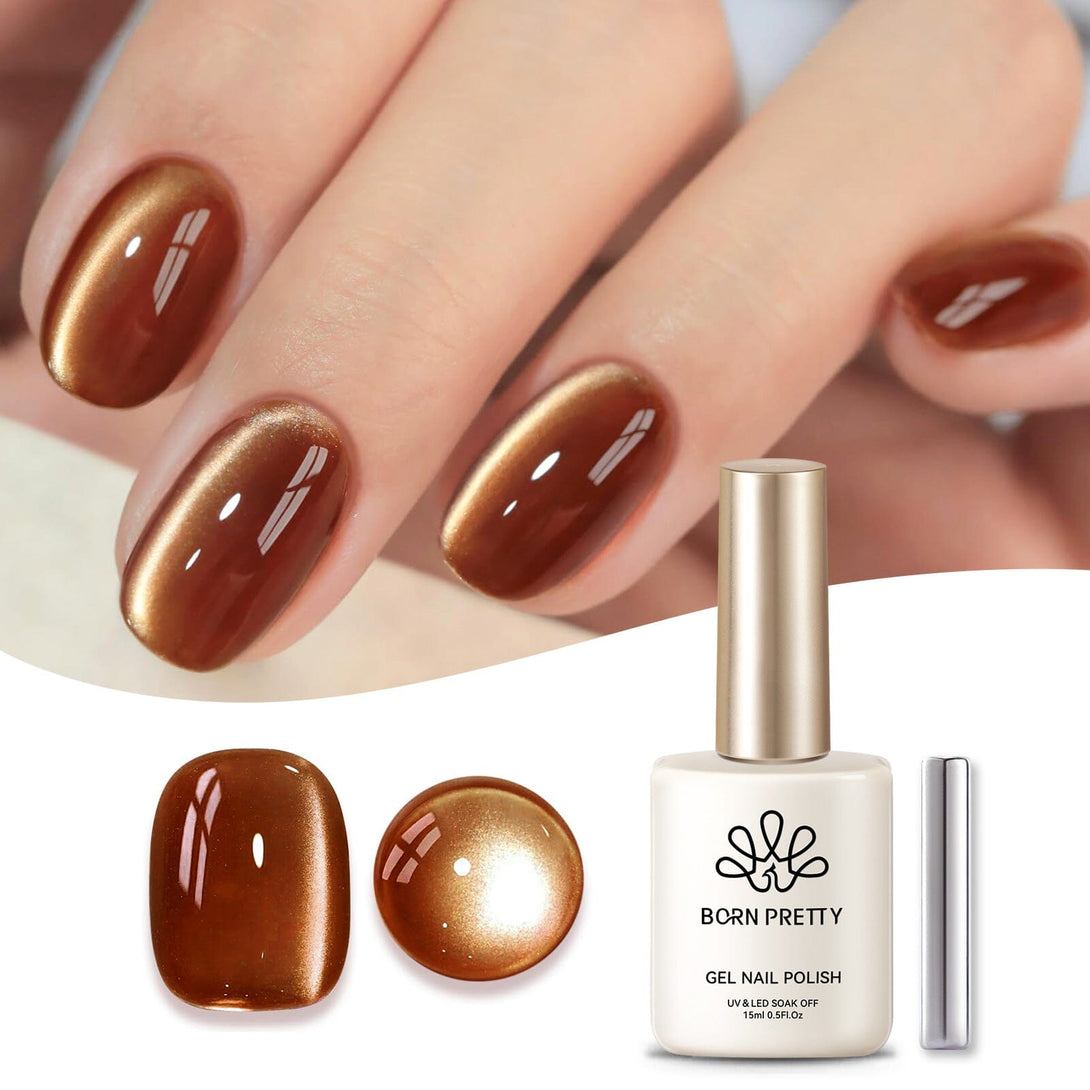 Brown Moonlight Cat Magnetic Gel Polish 15ml Gel Nail Polish BORN PRETTY 