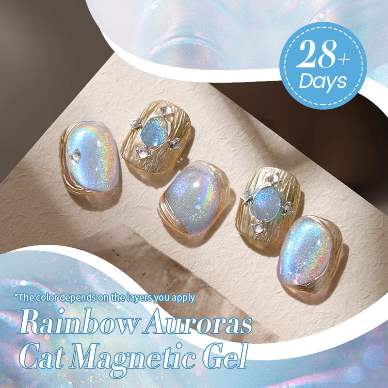 Rainbow Auroras Cat Magnetic Gel RA03 10ml Gel Nail Polish BORN PRETTY 