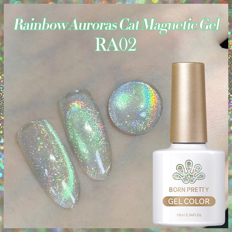 Rainbow Auroras Cat Magnetic Gel 10ml Gel Nail Polish BORN PRETTY RA02 