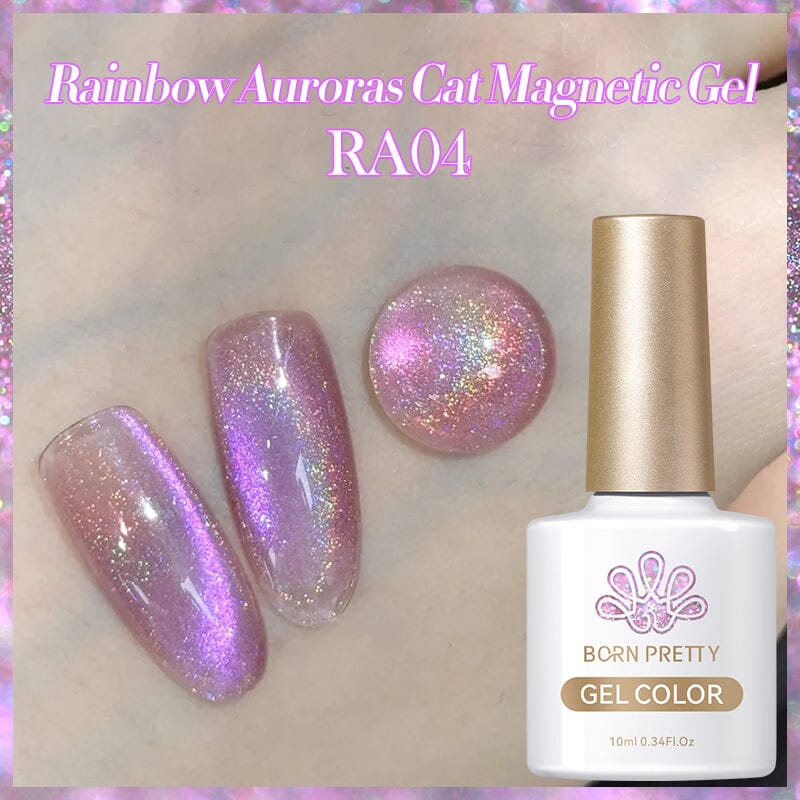 Rainbow Auroras Cat Magnetic Gel 10ml Gel Nail Polish BORN PRETTY RA04 