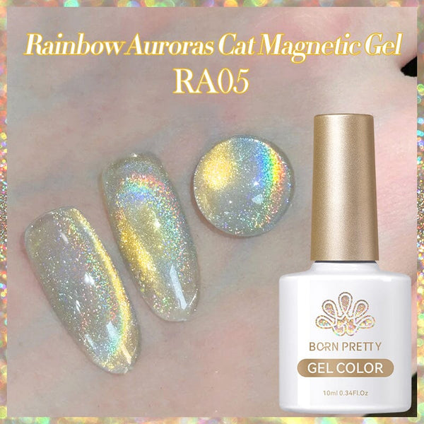 Rainbow Auroras Cat Magnetic Gel 10ml Gel Nail Polish BORN PRETTY RA05 