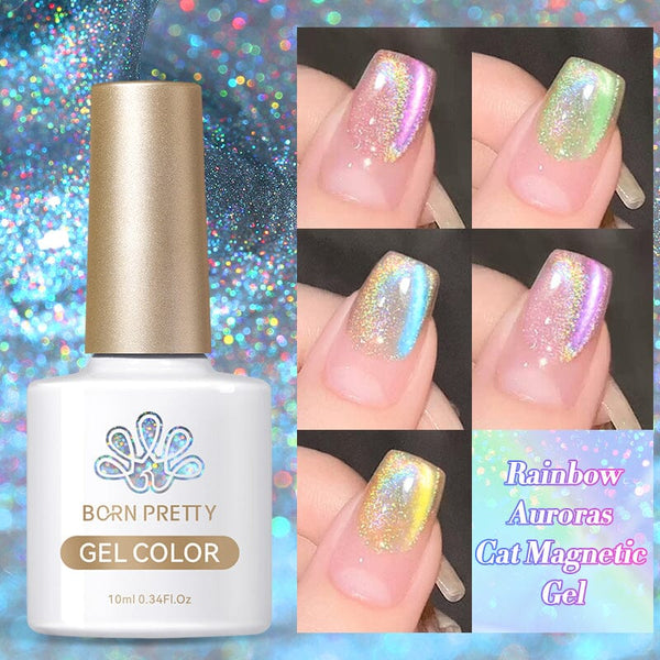 Rainbow Auroras Cat Magnetic Gel 10ml Gel Nail Polish BORN PRETTY 