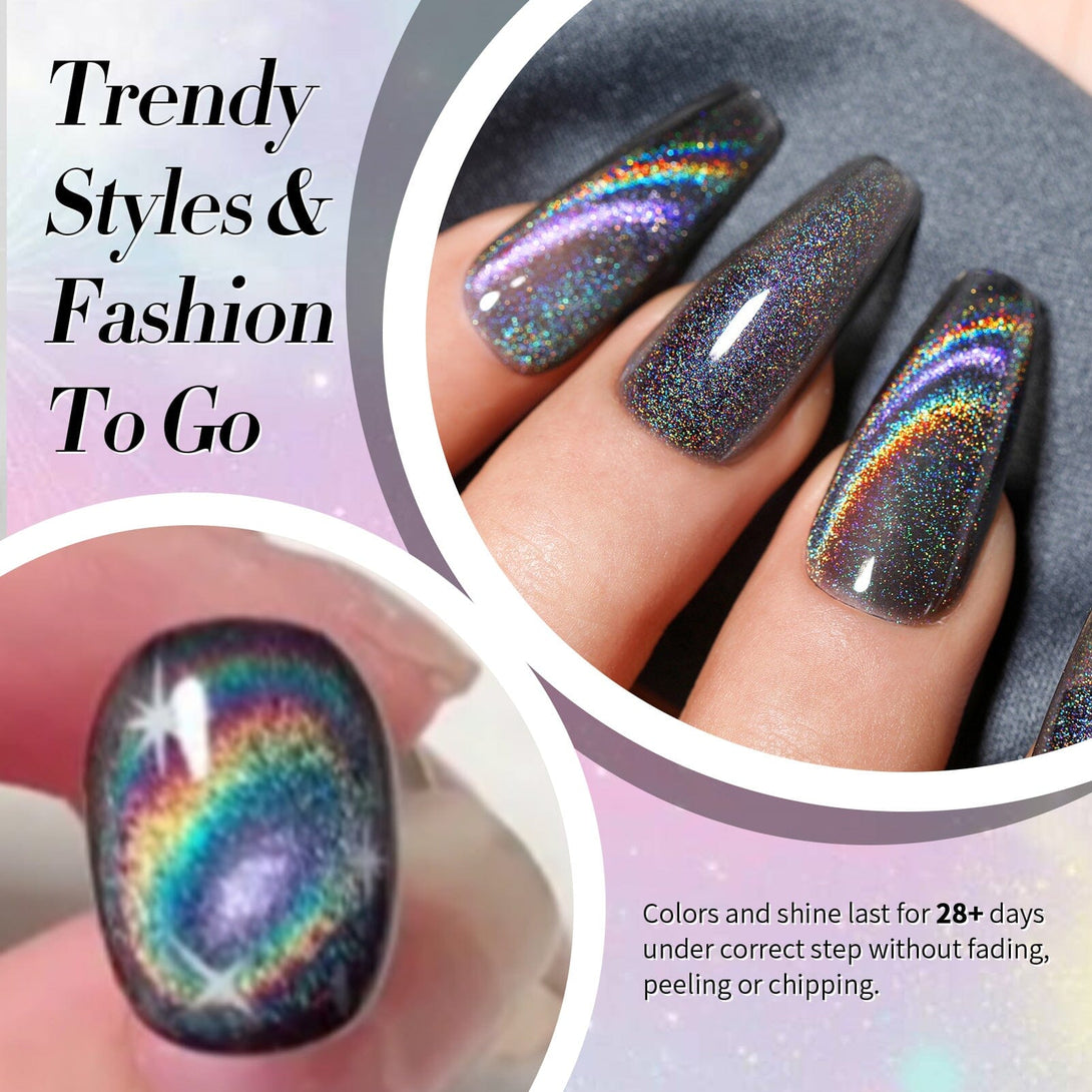 Black Holo Cat Magnetic Gel Polish 15ml Gel Nail Polish BORN PRETTY 