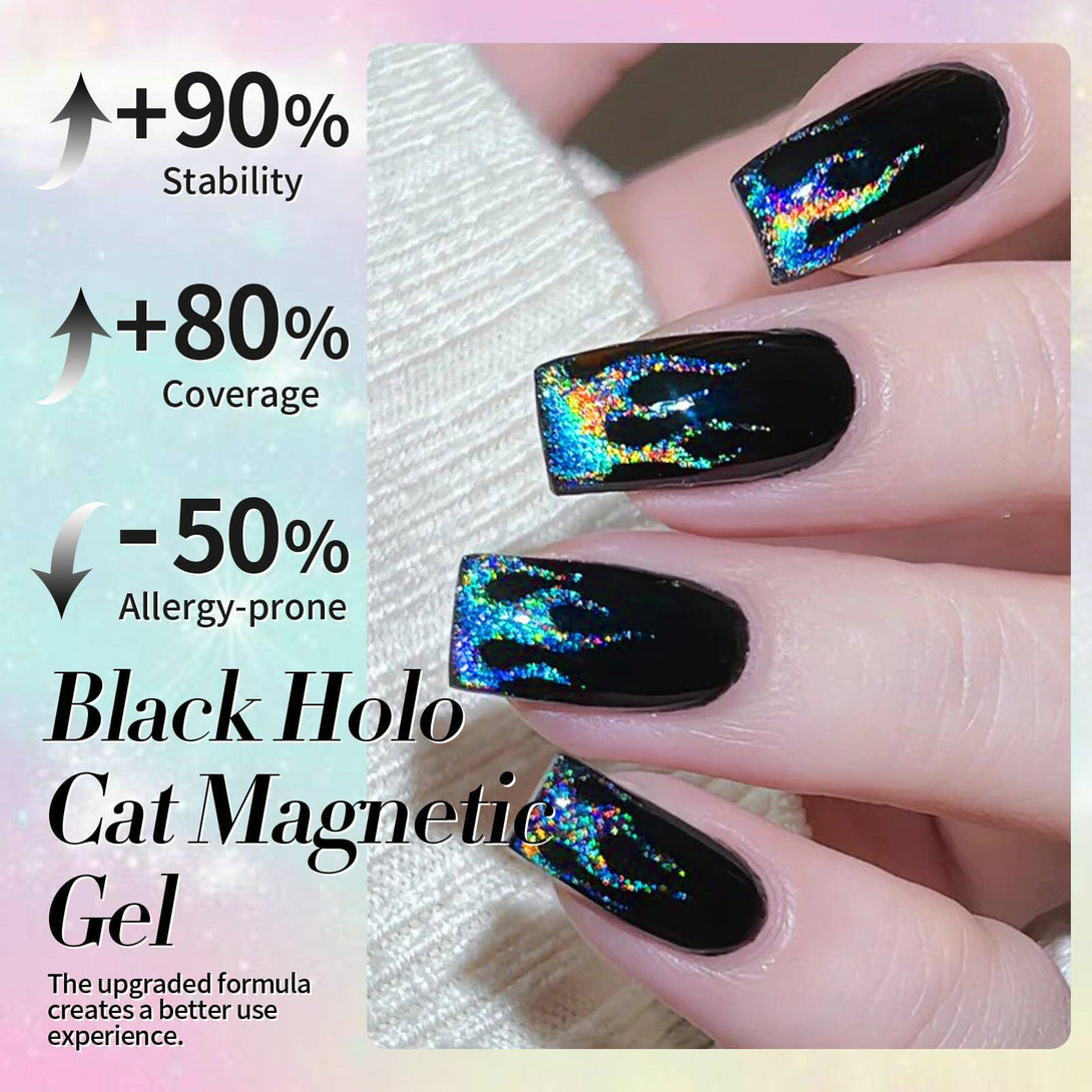 Black Holo Cat Magnetic Gel Polish 15ml Gel Nail Polish BORN PRETTY 