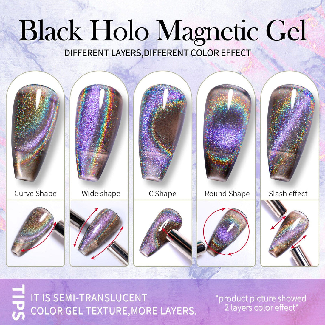 Black Holo Cat Magnetic Gel Polish 15ml Gel Nail Polish BORN PRETTY 