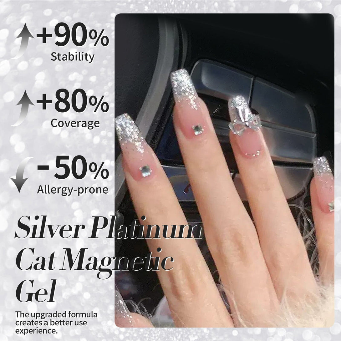 Silver Platinum Cat Magnetic Gel Polish 15ml Gel Nail Polish BORN PRETTY 