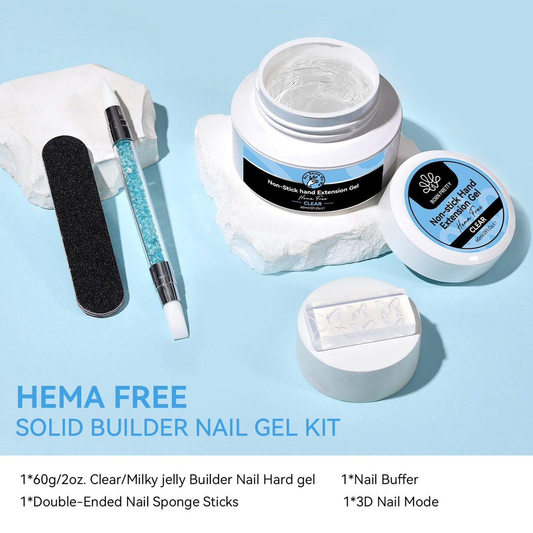 60g Clear Hema-Free No Stick Hand Extension Gel Polish Set Gel Nail Polish BORN PRETTY 